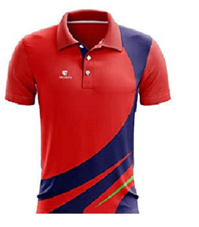 red blue sports tshirt for team with club logo print | BEAUQLO