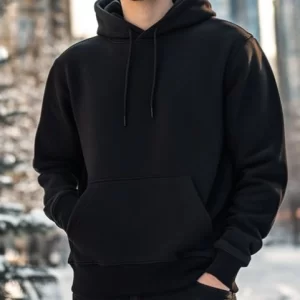 solid plain black hoodie